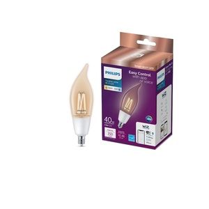 Philips Smart Wi-Fi Connected LED 40-Watt BA11 Filament Candle Light Bulb